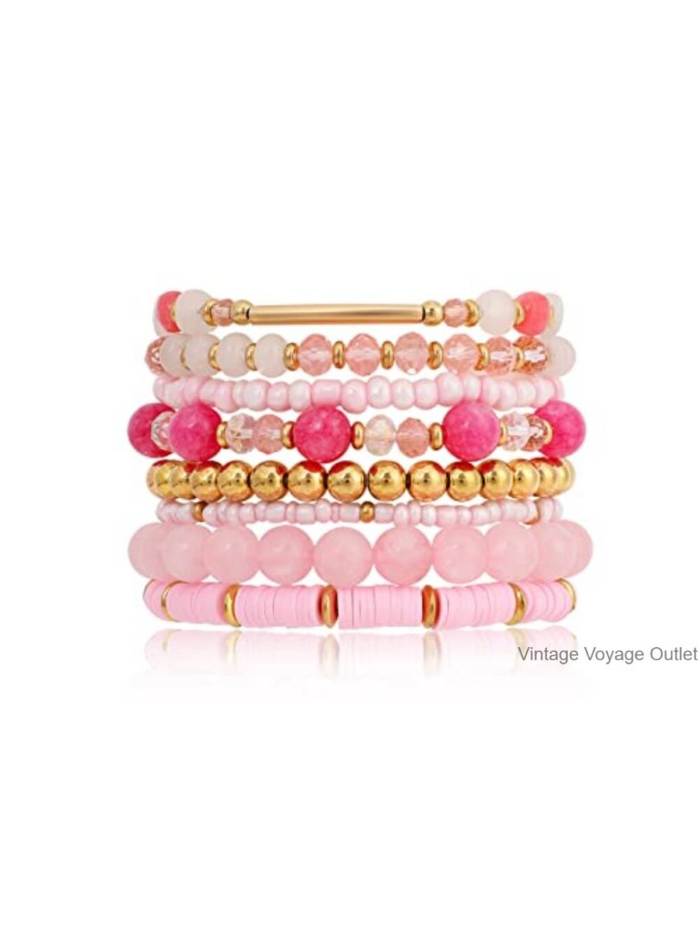 8pc Boho Beaded Bracelet Set Stackable Stretch Beach Jewelry